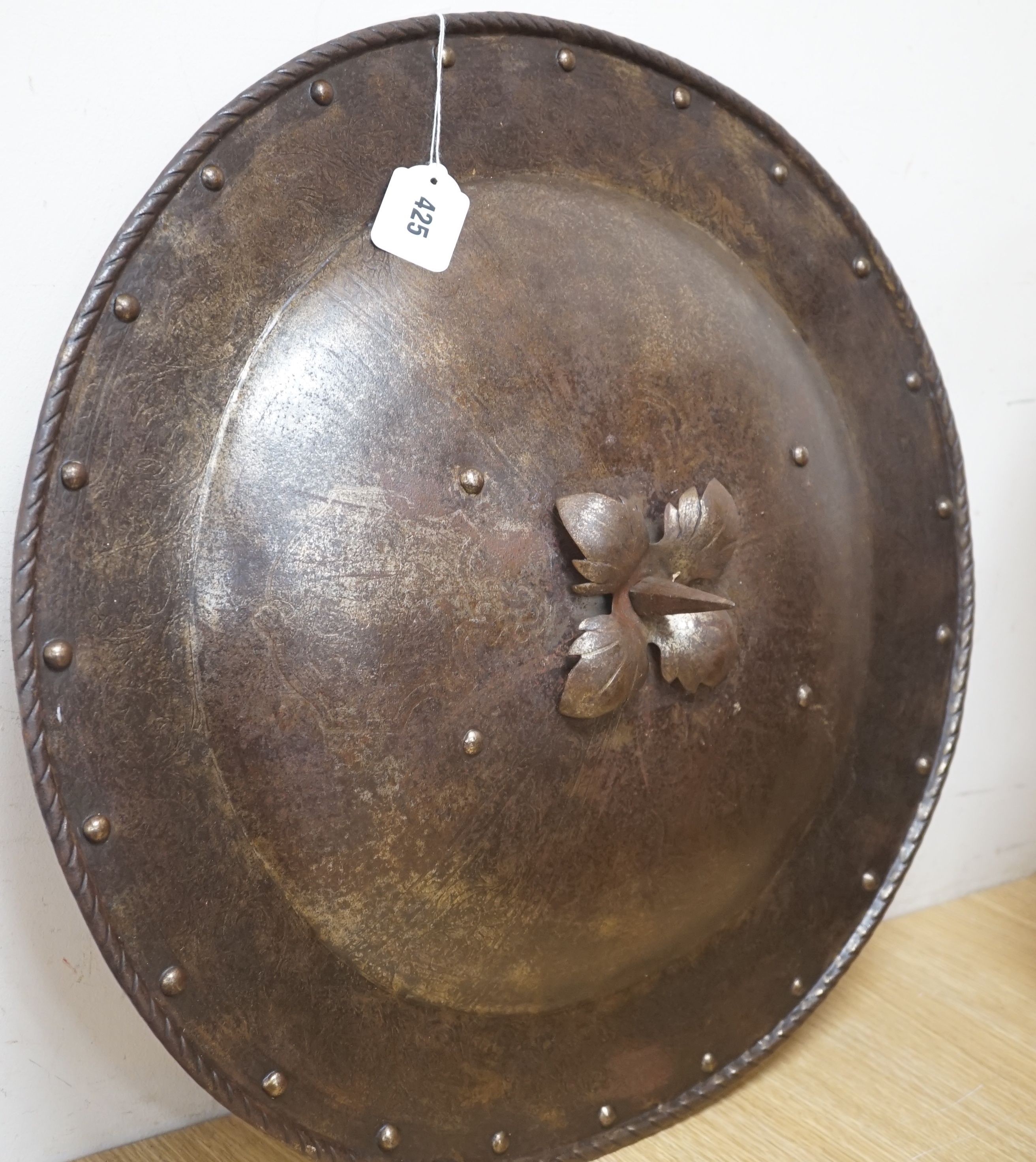 A 19th century European shield 57 cms diameter.